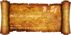Mádi Szabina névjegykártya