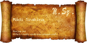 Mádi Szabina névjegykártya